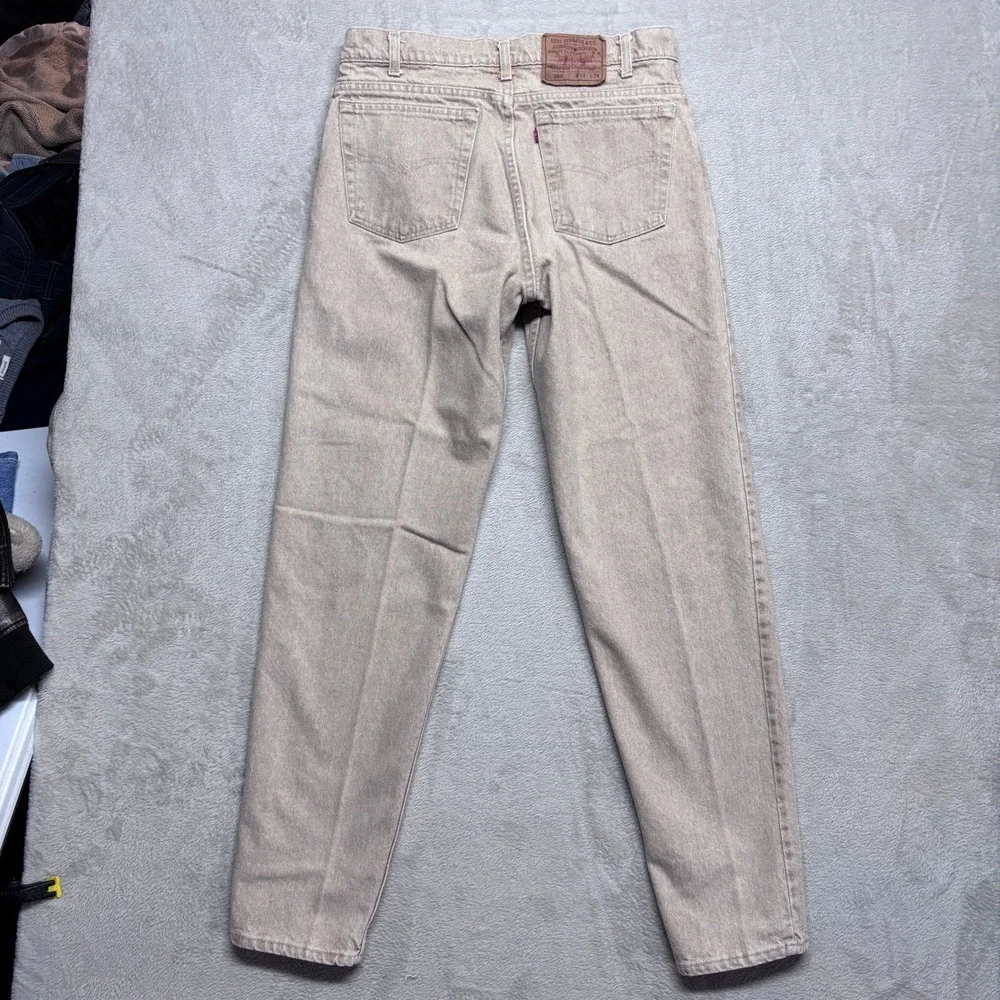 Levi's 550 Vintage 90s USA Made Tan Khaki Denim Jeans Mens 34x34 Relaxed Taper